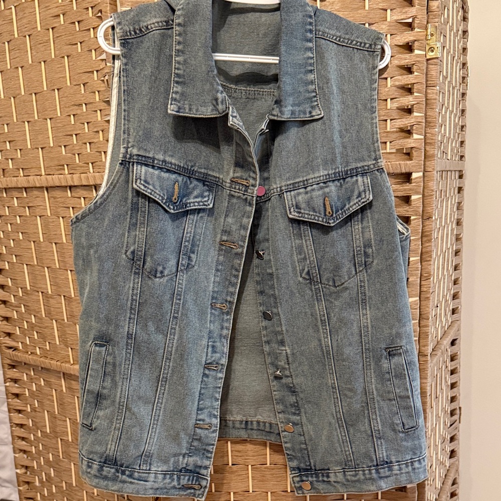 NWOT Denim Sleeveless Vest